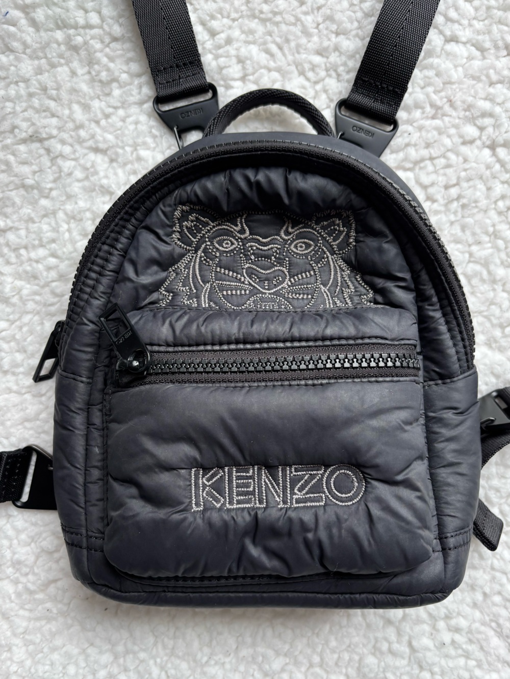 KENZO Designer Tiger Kampus Mini Black Nylon Backpack
